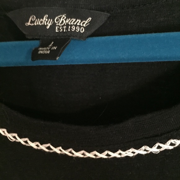 Lucky Brand embroidered B&W tee - Picture 5 of 8